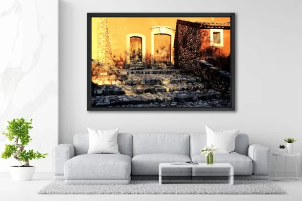 Maison de village avec marches en pierres - 120x180 - in Situ - Roussillon - Salvatore Alario - Apaloosa.fr - Provence